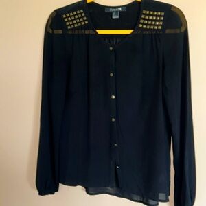 Lovely sheer black Forever 21 blouse size small